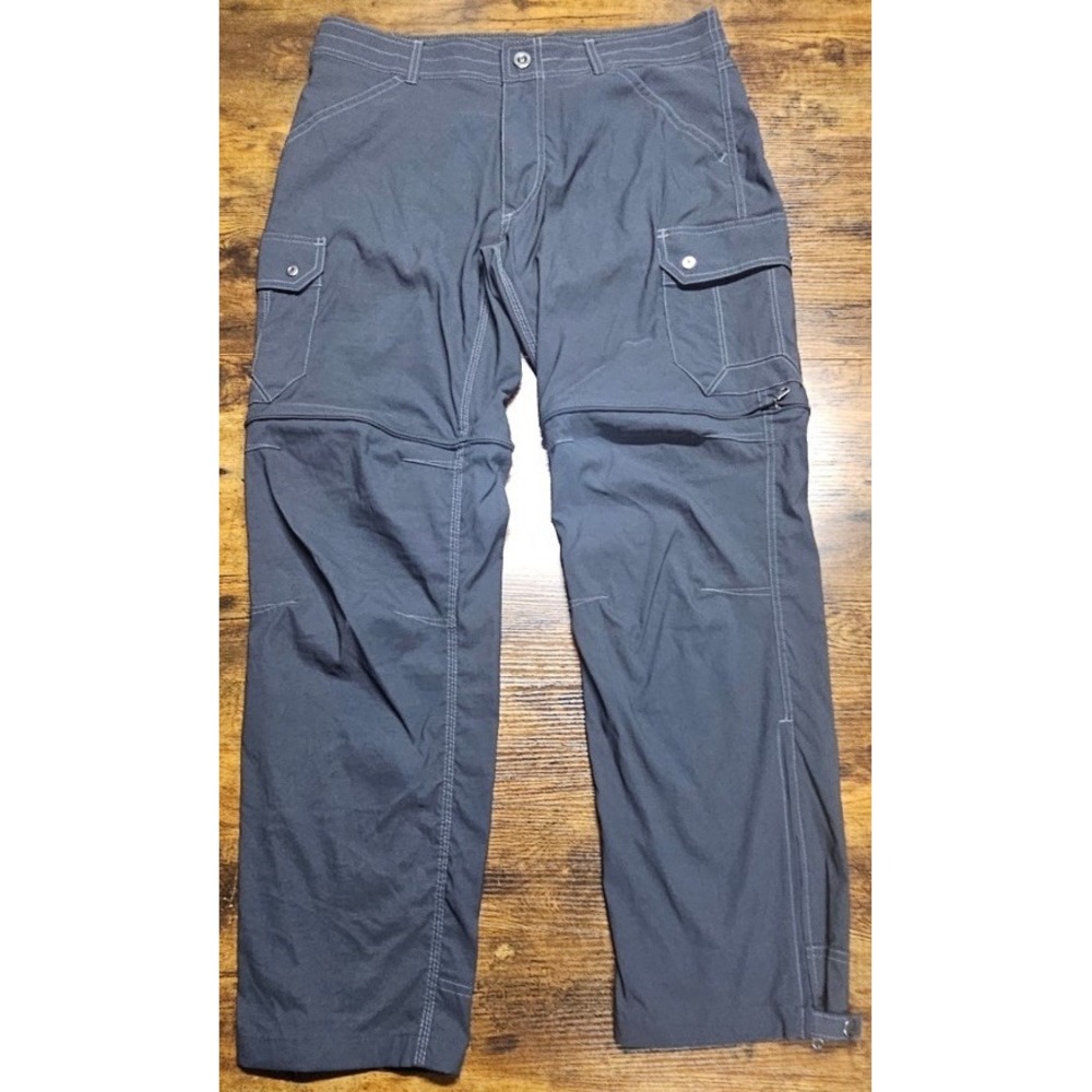 Kuhl Renegade Stealth Convertible Cargo Pants 34x30 Dark Gray Outdoor Hiking Zip